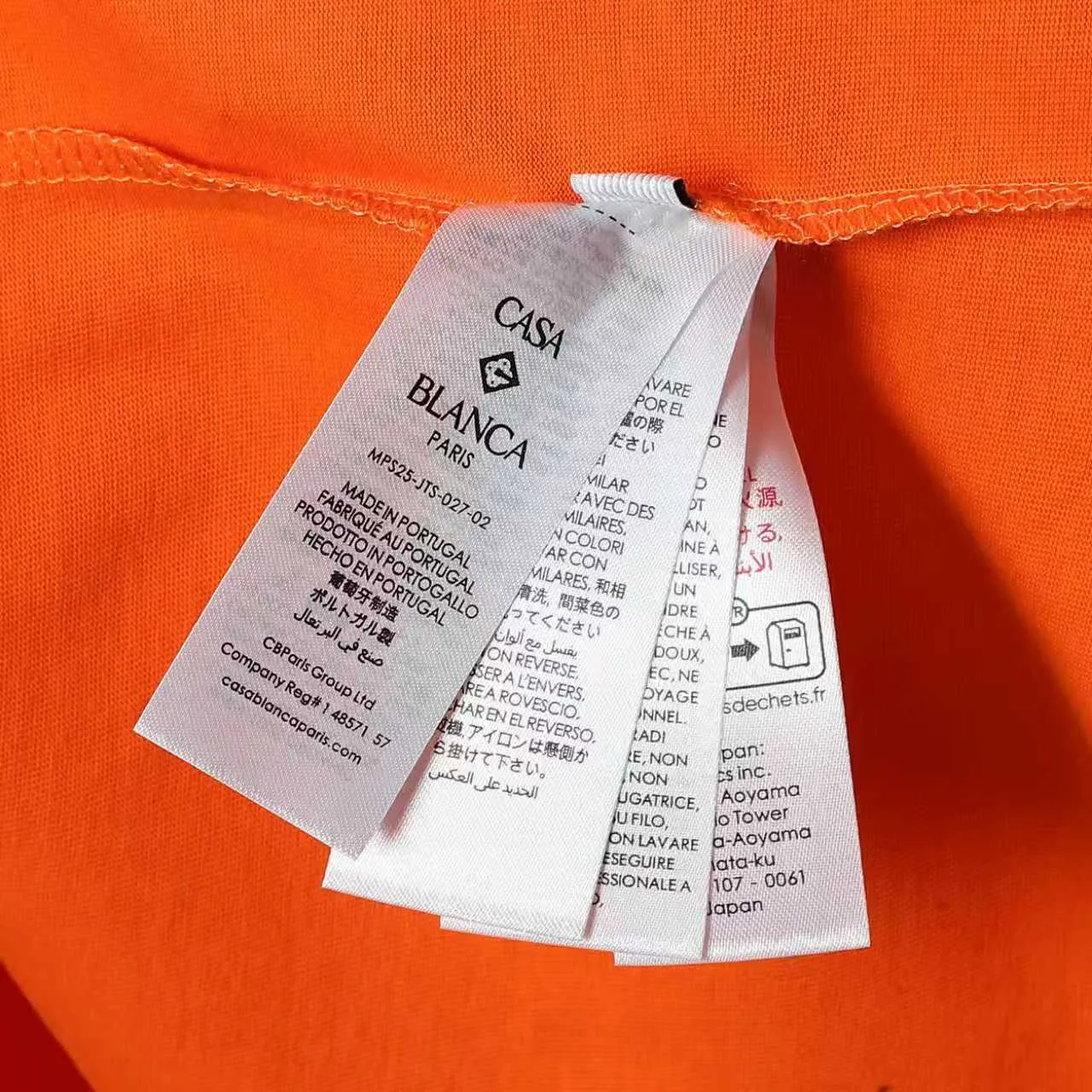 26ss CASABLANCA original printing process short-sleeved T-shirt original development using high-density double yarn pure cotton fabric upper body soft and comfortable color Black White Dark Green color Orange Pink Blue Royal Blue color cigarette powder 8 colors Sizes S M L XL